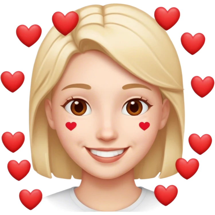 Happy with hearts around face emoji
