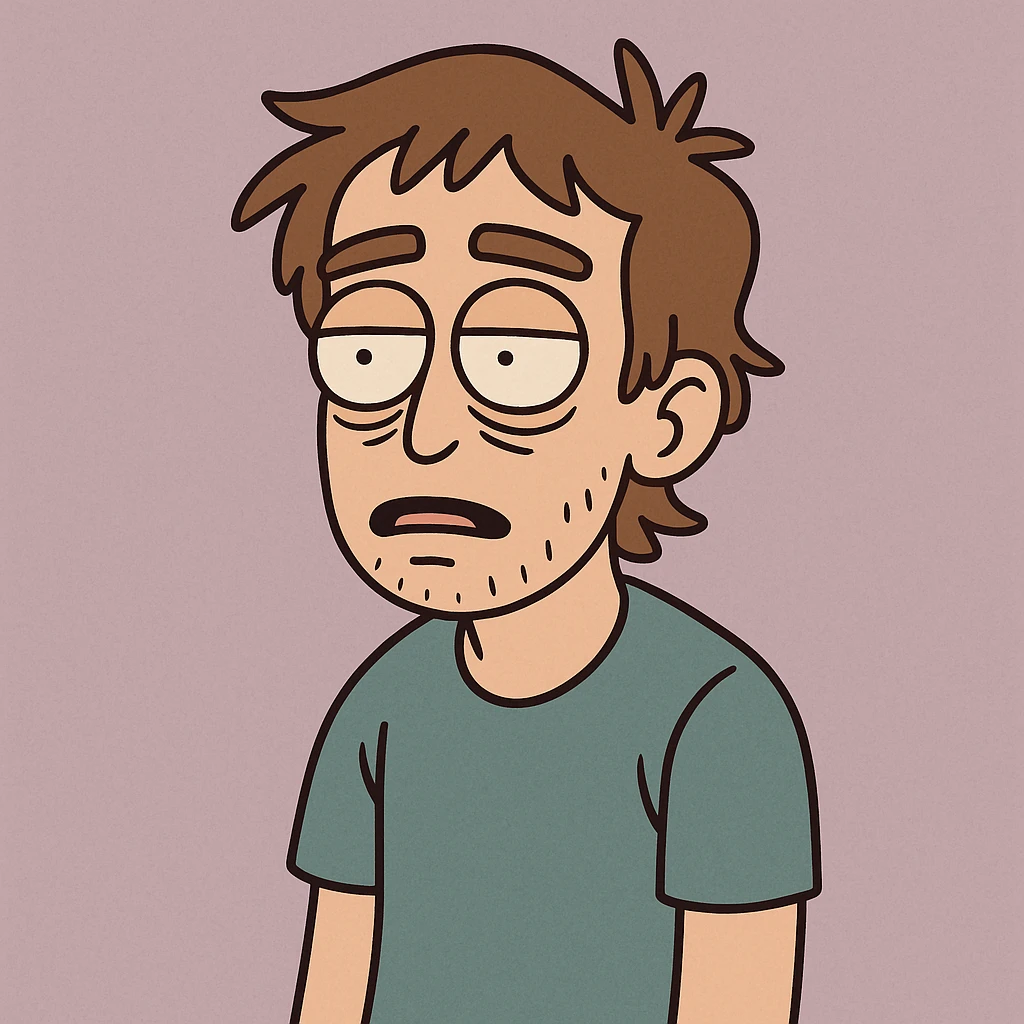 a person dissociating, cartoon style emoji