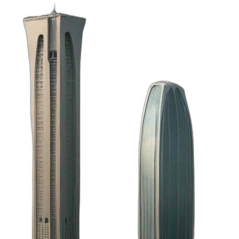 two towers whit a plane emoji