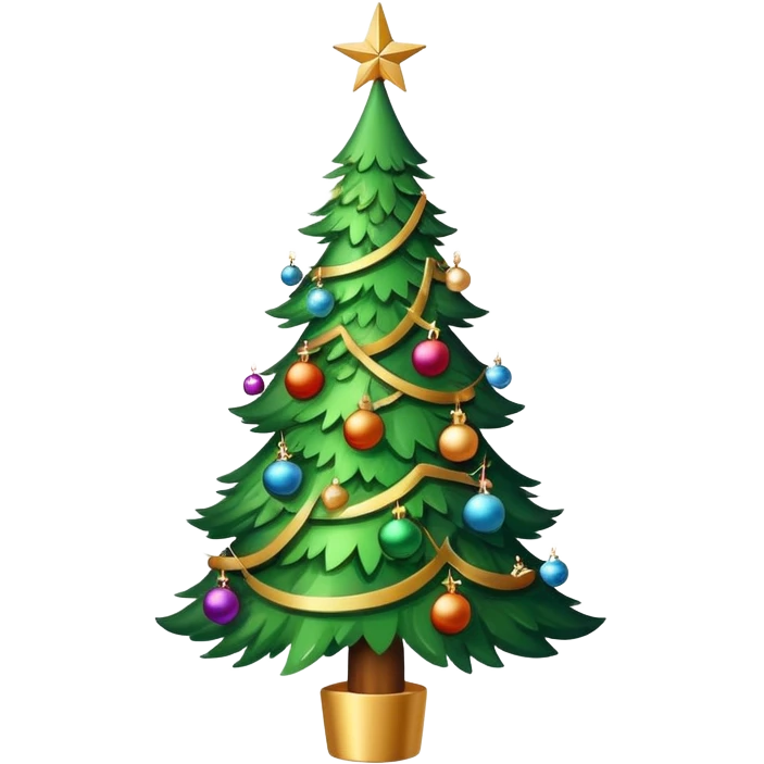 Christmas tree with ornaments and a star on top emoji