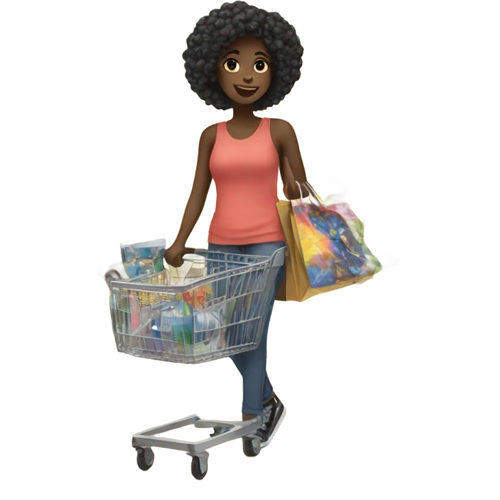 Black girl shopping emoji