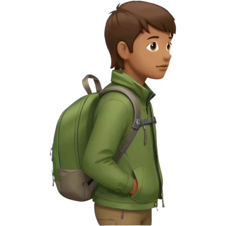 Hiker with backpack facing right emoji