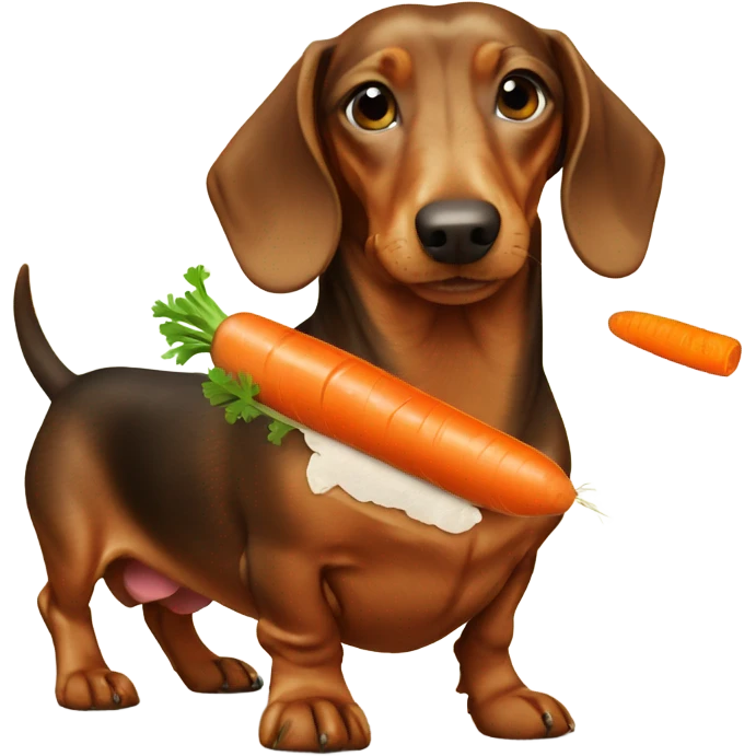 Dachshund with carrot emoji
