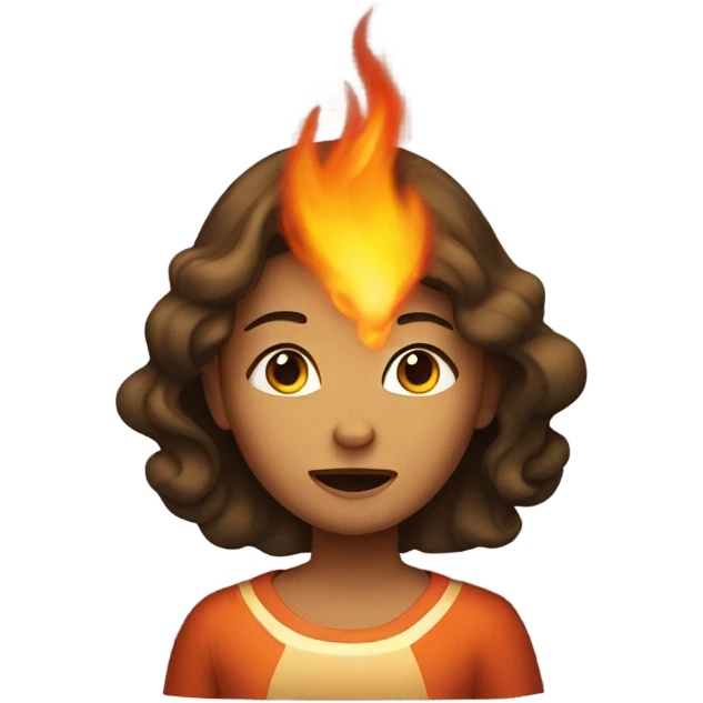 Girl breathing fire emoji