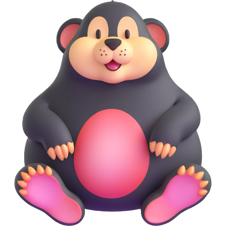 cute mole with large paws emoji