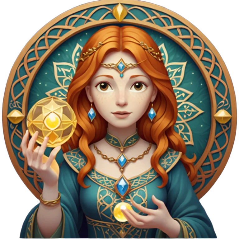 fantasy magic tarot card low poly ginger emoji