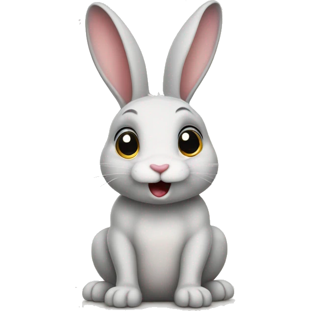 begging bunny with sticking tongue out emoji