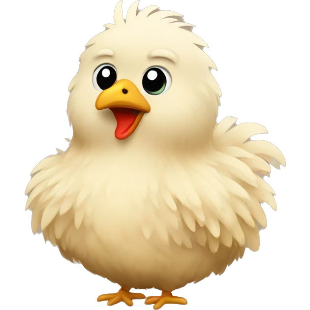Fluffy chicken beige emoji