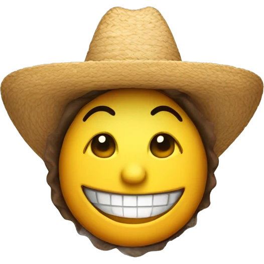Happy face wearing sombrero emoji
