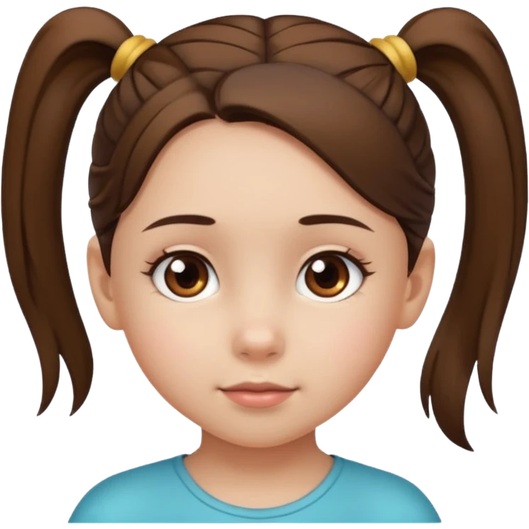 una chica pequeña con una cola de caballo emoji