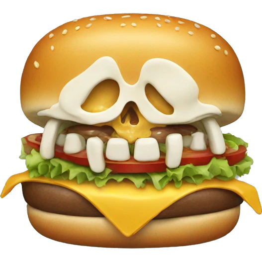 Skeleton burger  emoji