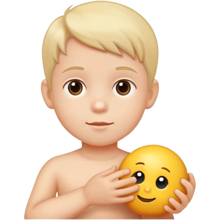 Child with toy emoji
