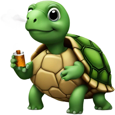 A turtle smoking emoji