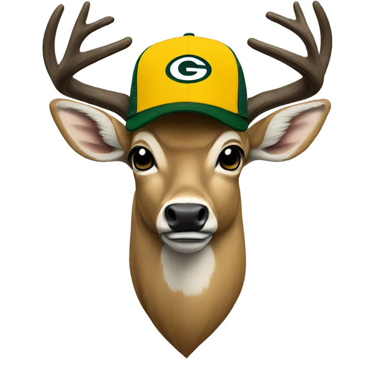 Buck wearing packers hat emoji