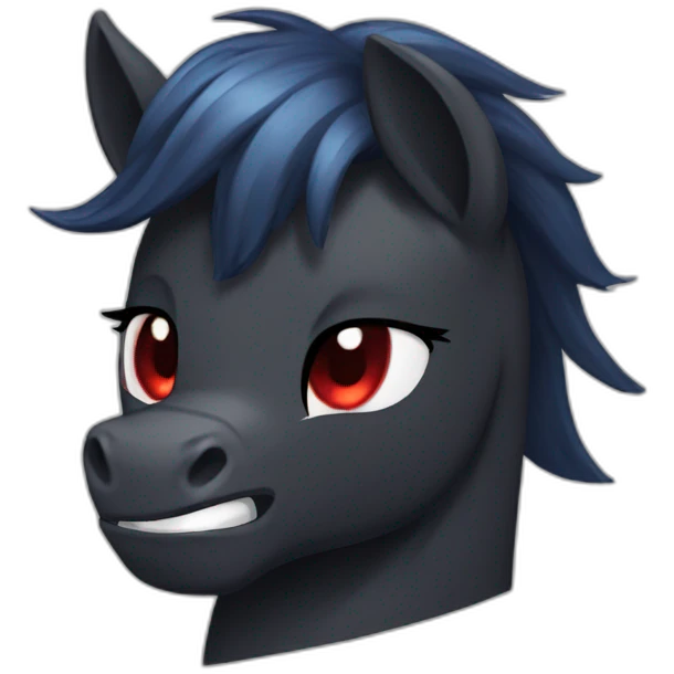Angry dark poney red eyes emoji