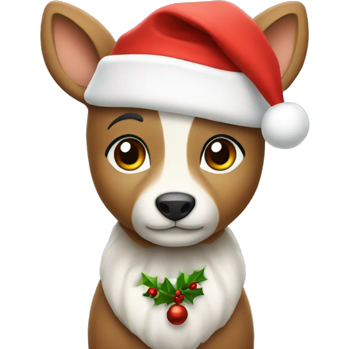 cute dear with christmas vibe emoji