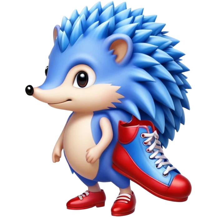 Blue hedgehog with red shoes emoji
