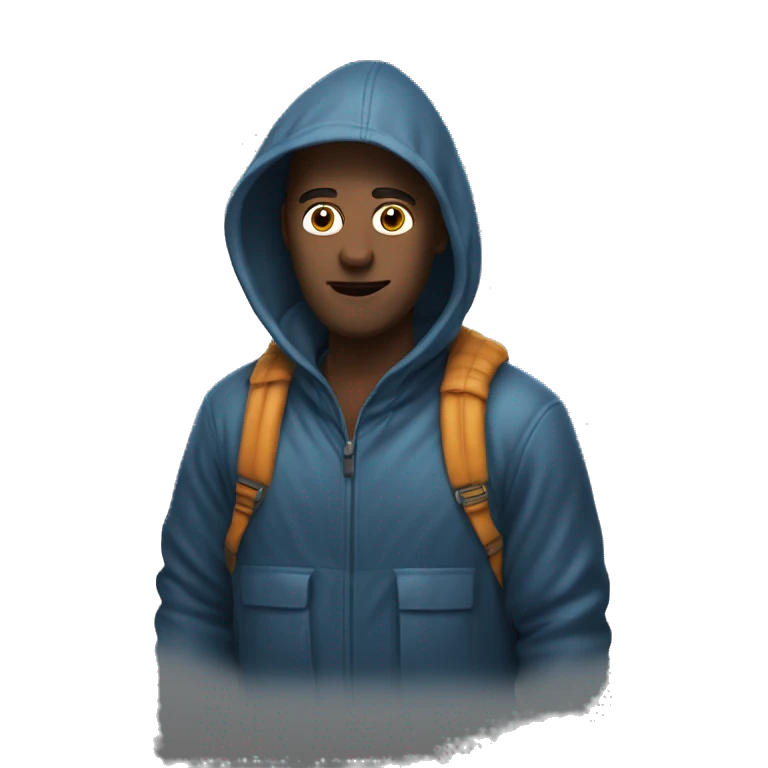 Homme avec une cagoule et une capuche  emoji