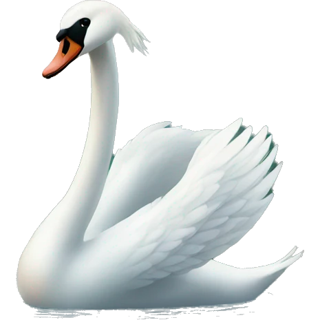 swan is playing in pond emoji