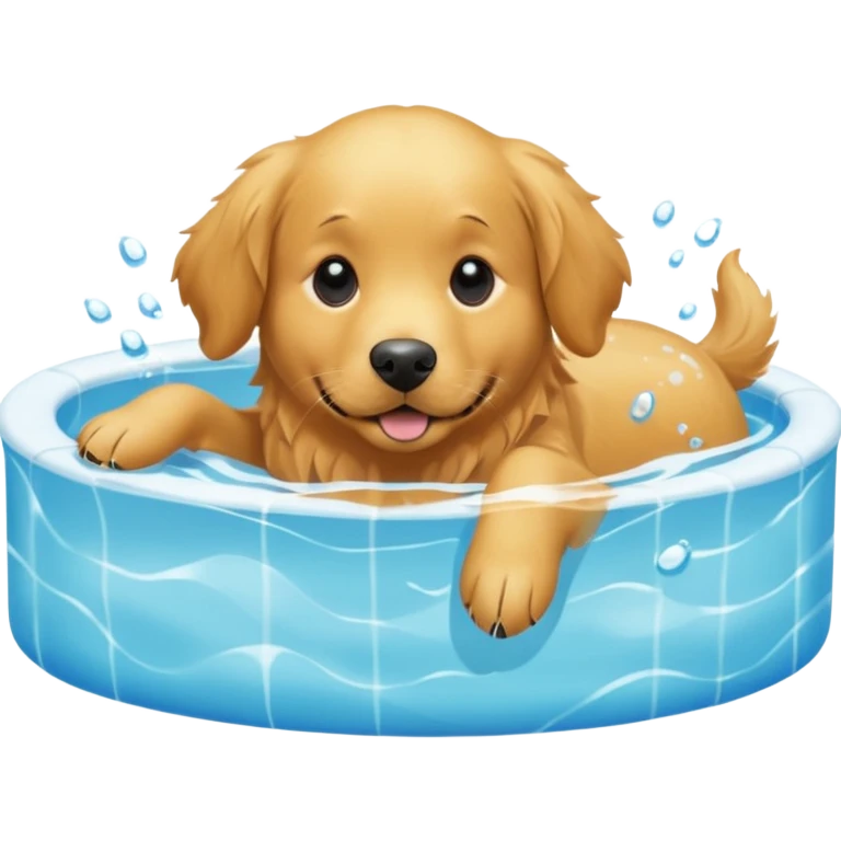 dog swimming in pool summer emoji