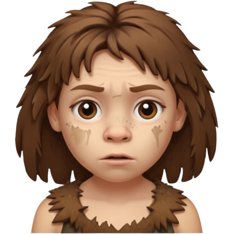 Neanderthal girl kid emoji