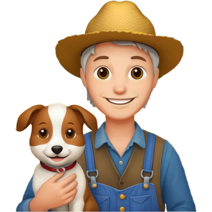 farmer with pet emoji