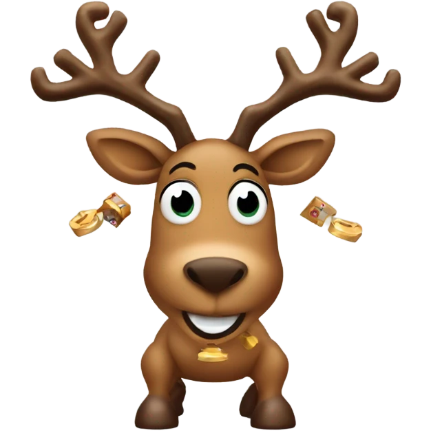 Reindeer spinning the dreidel emoji