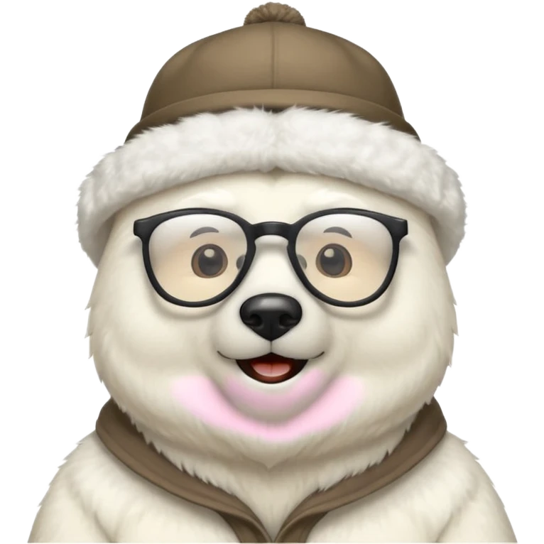  polar bear wearing glasses and a hat emoji