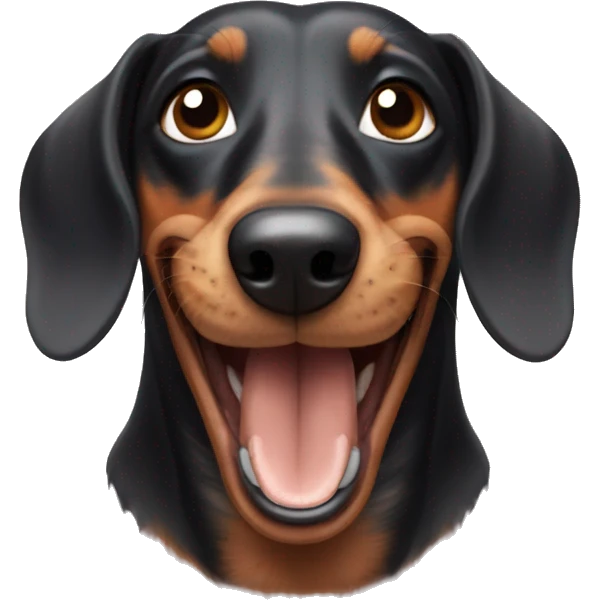 Dachshund with human teeth emoji