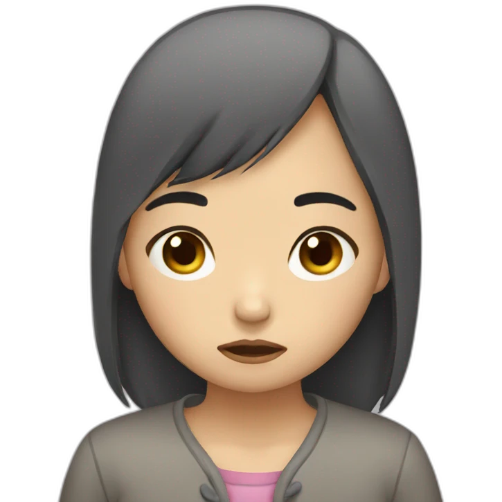 sad asian girl emoji