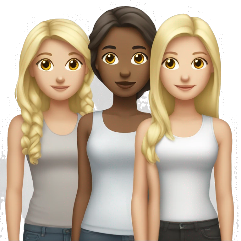 Three girls one brunette white girl two blonde girls  emoji