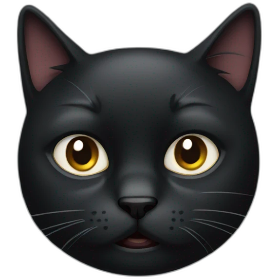irritated black cat face emoji