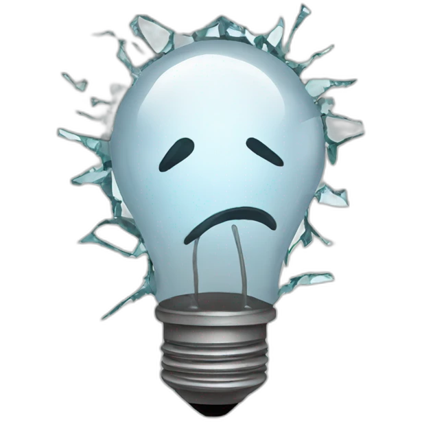 Shattered lightbulb emoji