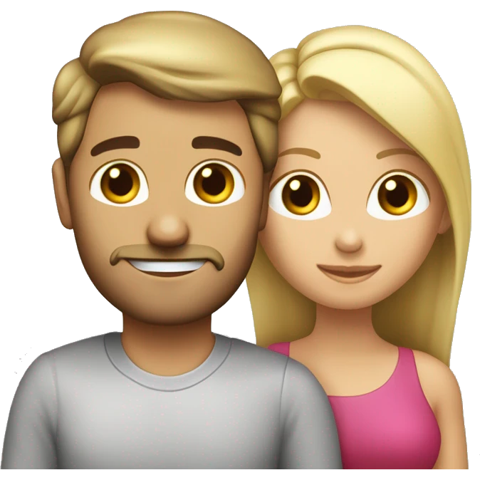 pareja de enamorado juntos, "mujer chuca rubia" hombre moreno con  cabello liso con peinado hacia los lados emoji