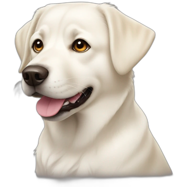 White Labrador x Japanese Spitz face emoji