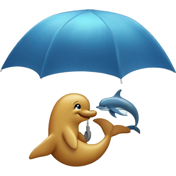 dolphine with an umbrella emoji