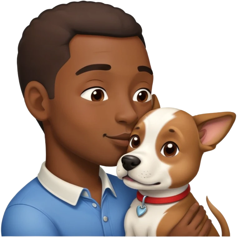 black dude kissing dog emoji