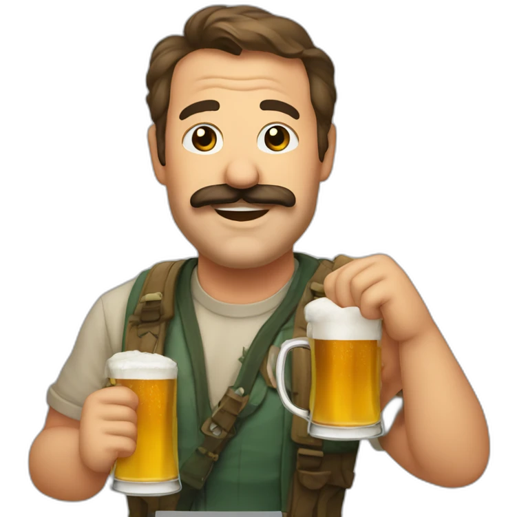 Risitas drinking a beer emoji