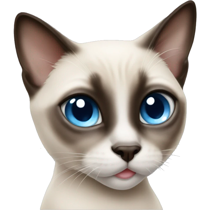Siamese cat blue eyes blowing a kiss emoji