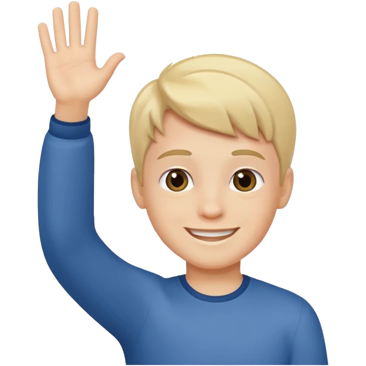 Boy waving  emoji