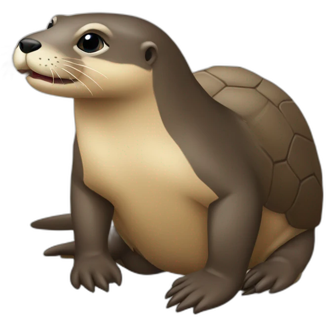 Loutre sur une tortue emoji