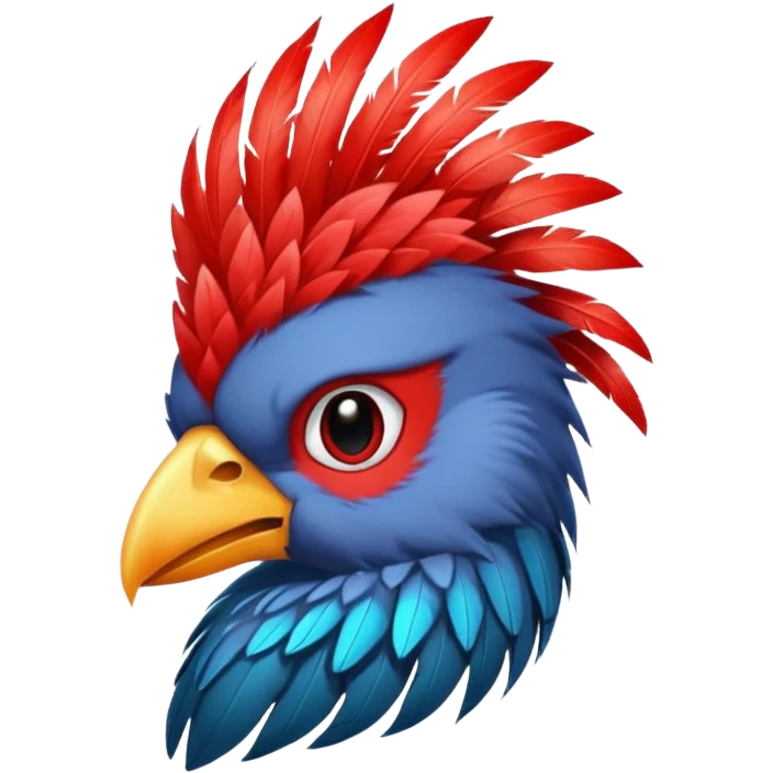 bird with piercings  and mohawk single vibrant colour  emoji