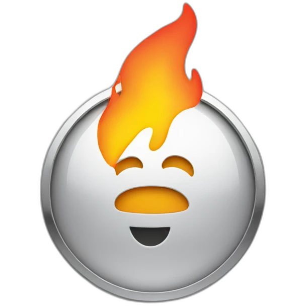 chrome logo on fire emoji