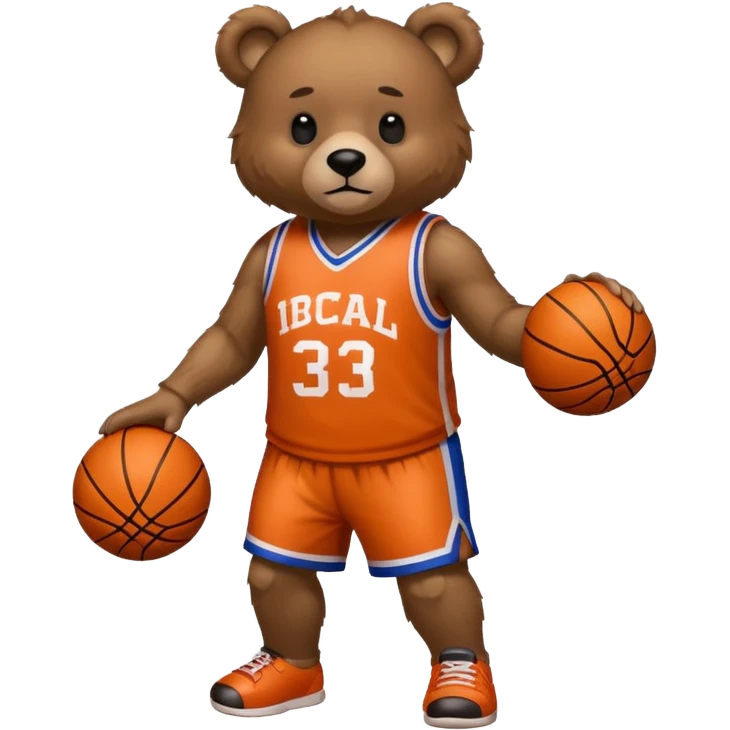 Bear with full body and wearing basketball Jersey emoji