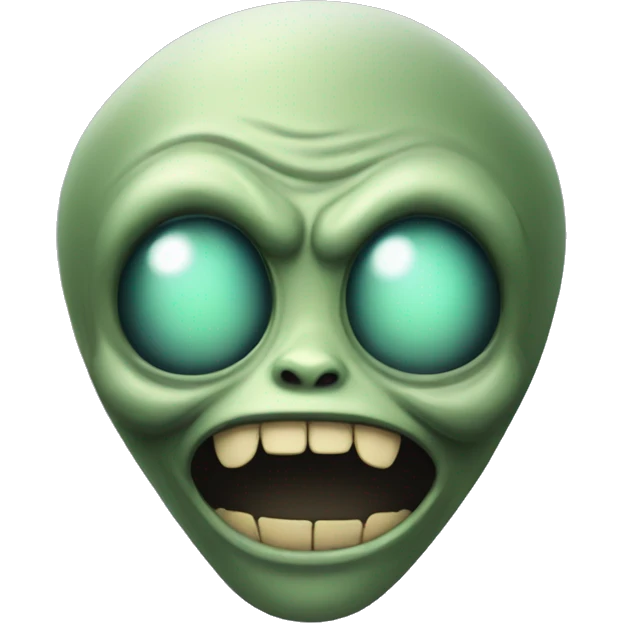 a scary alien smiling emoji
