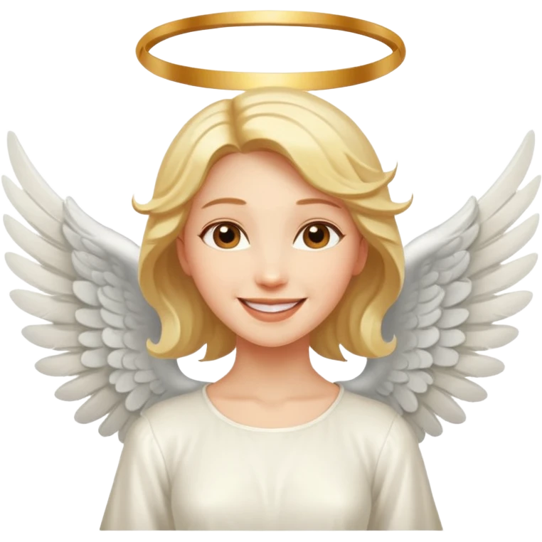 Female angel with wings joyful emoji