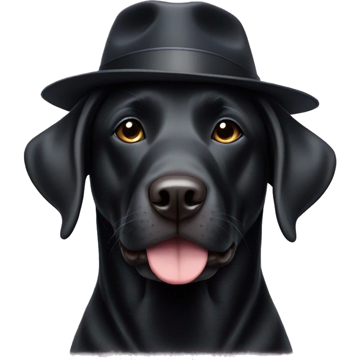 English black lab wearing hat emoji