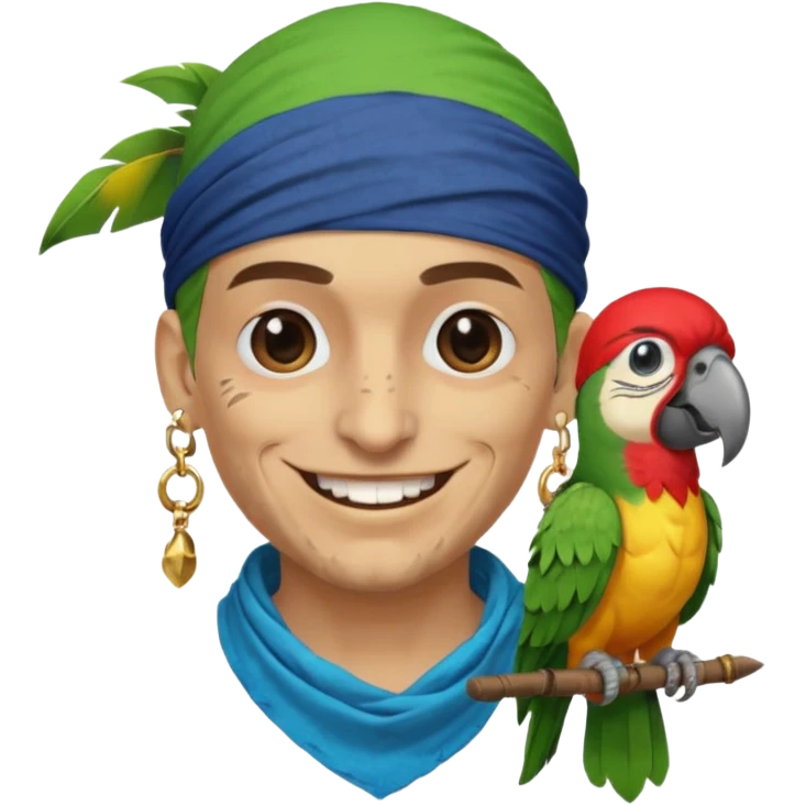 pirate and parrot emoji