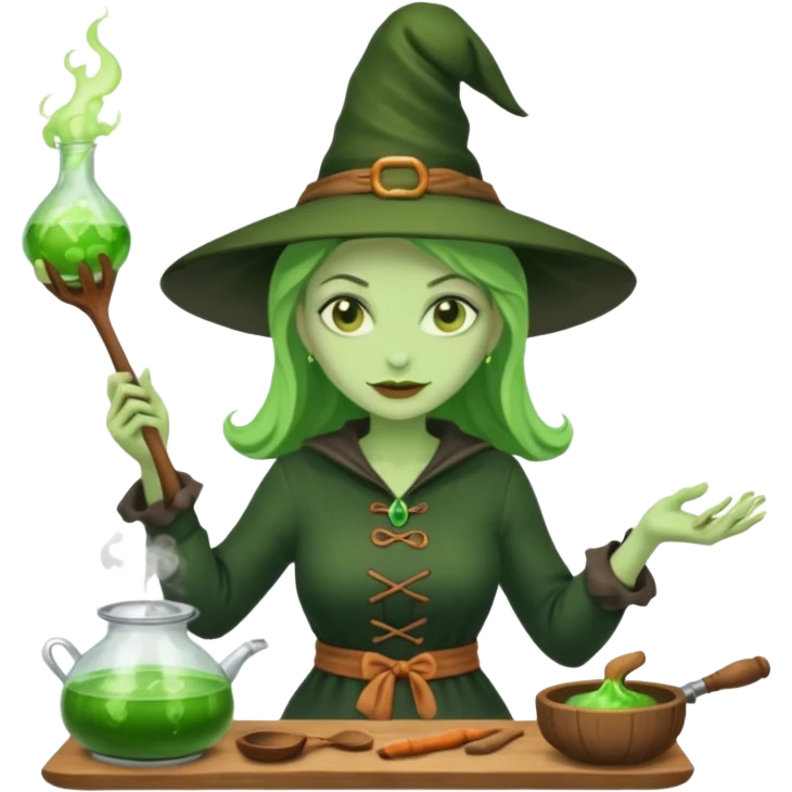 green witch cooking potion emoji