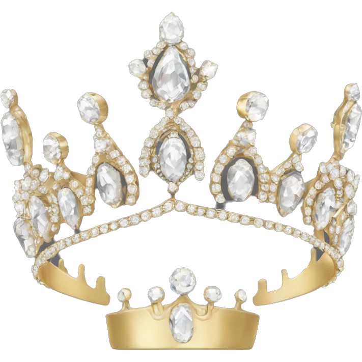 diamond crystal tiara gold dainty emoji